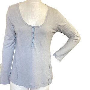 Gramicci M Piper Henley Hemp Organic Cotton Slub Tee Top Age Wash Gray 117K